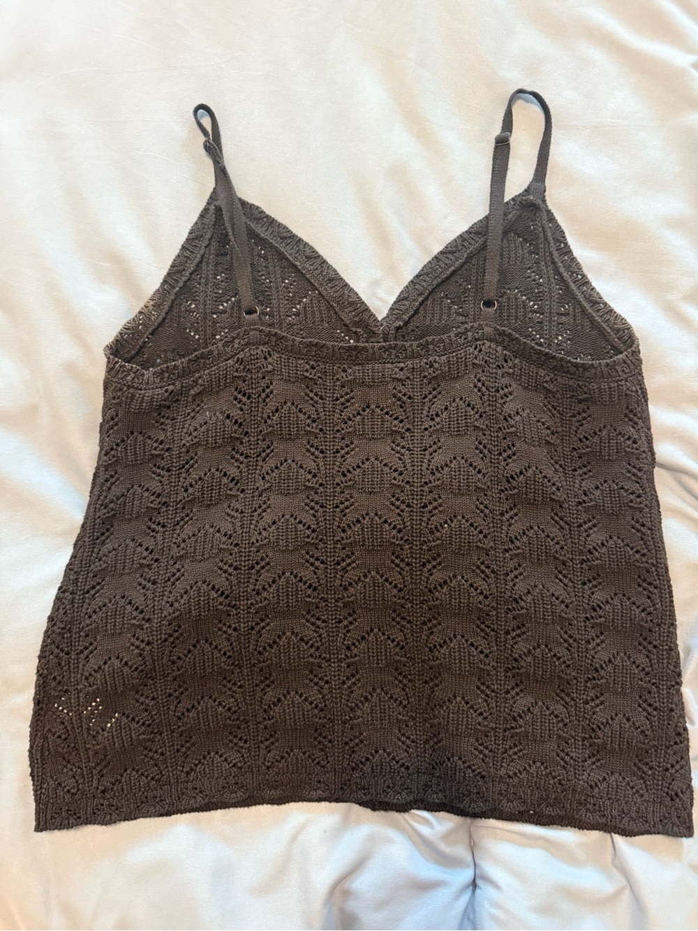 Aerie Black Crochet Knit Cami Top